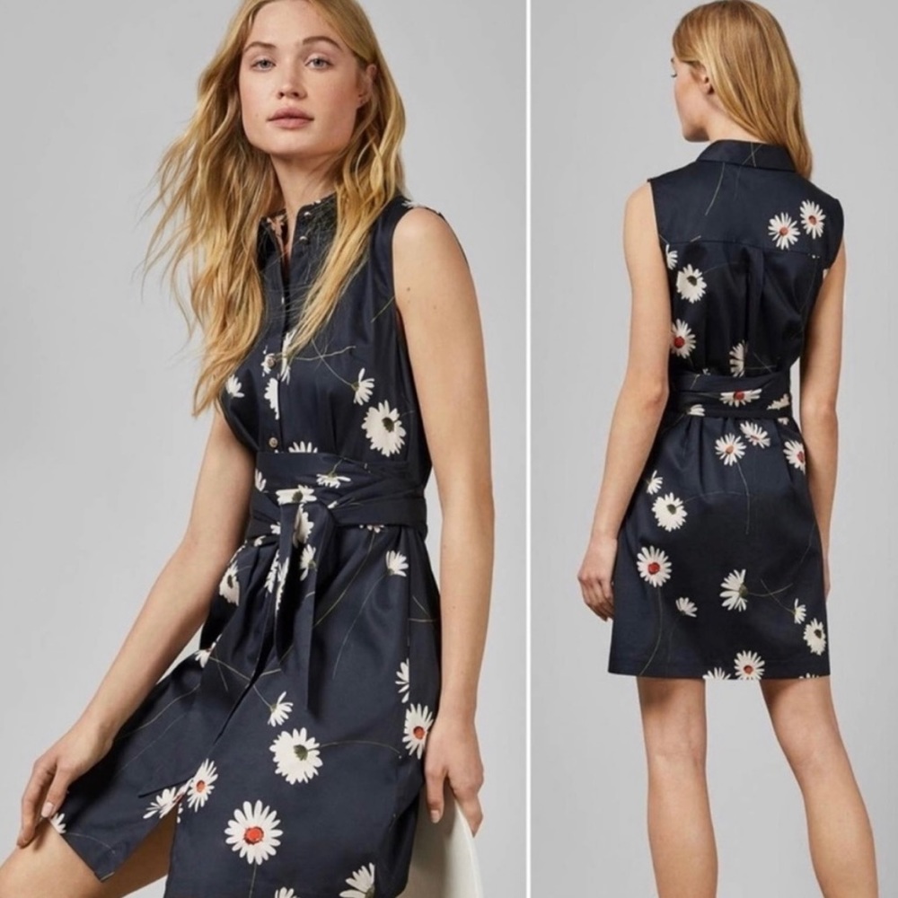 Ted Baker Daisy print mini dress. New
